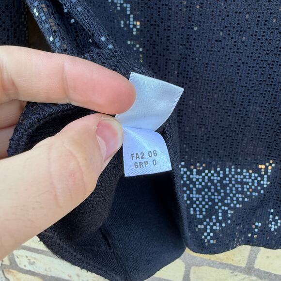 St. John Evening Black Sequined Zip Front Santana Knit Blazer Jacket Size 4 - Picture 7 of 7